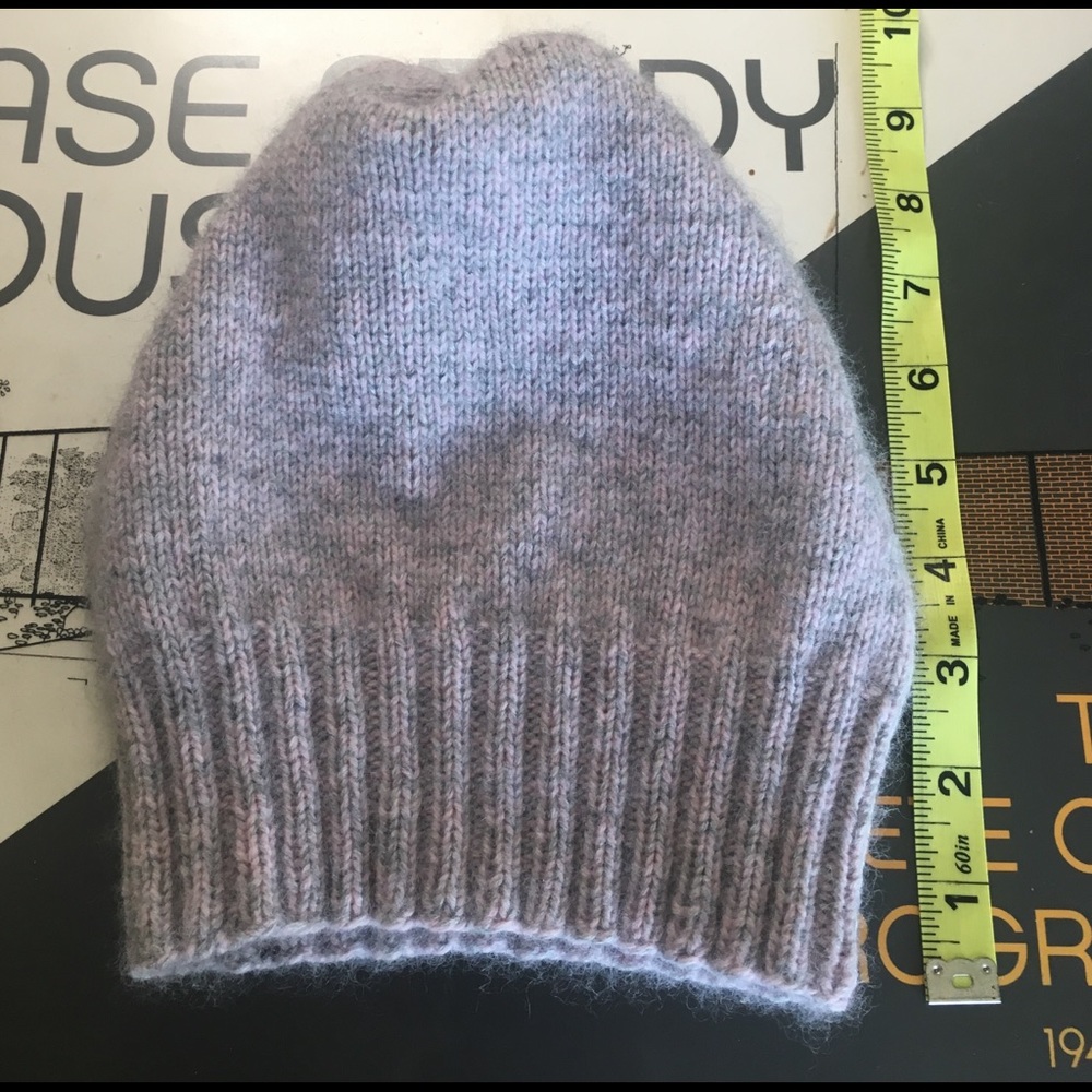 Hand Knitted Pink Cashmere Beanie